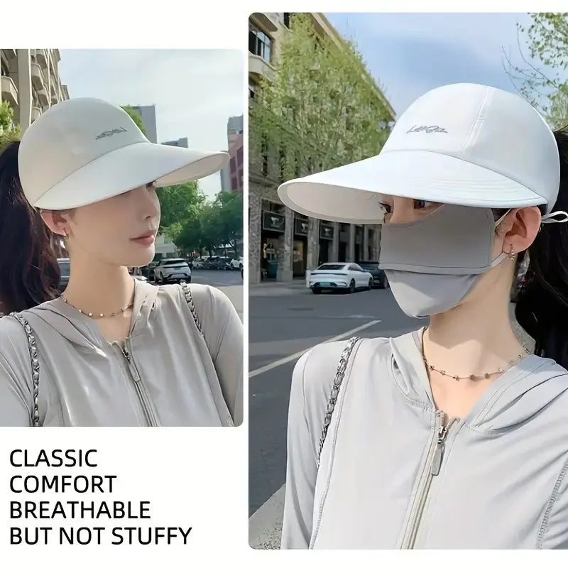 UPF 50+ Sun Protection Baseball Cap – Unisex Lightweight Hat with Wide Brim, Velcro Strap for All-Season Outdoor Activities